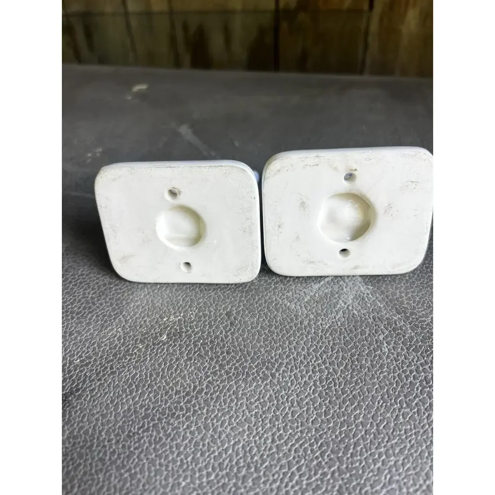 VTG Delft Blue Windmill Ceramic Mounts Pair Towel Hooks Brackets Cottage Core